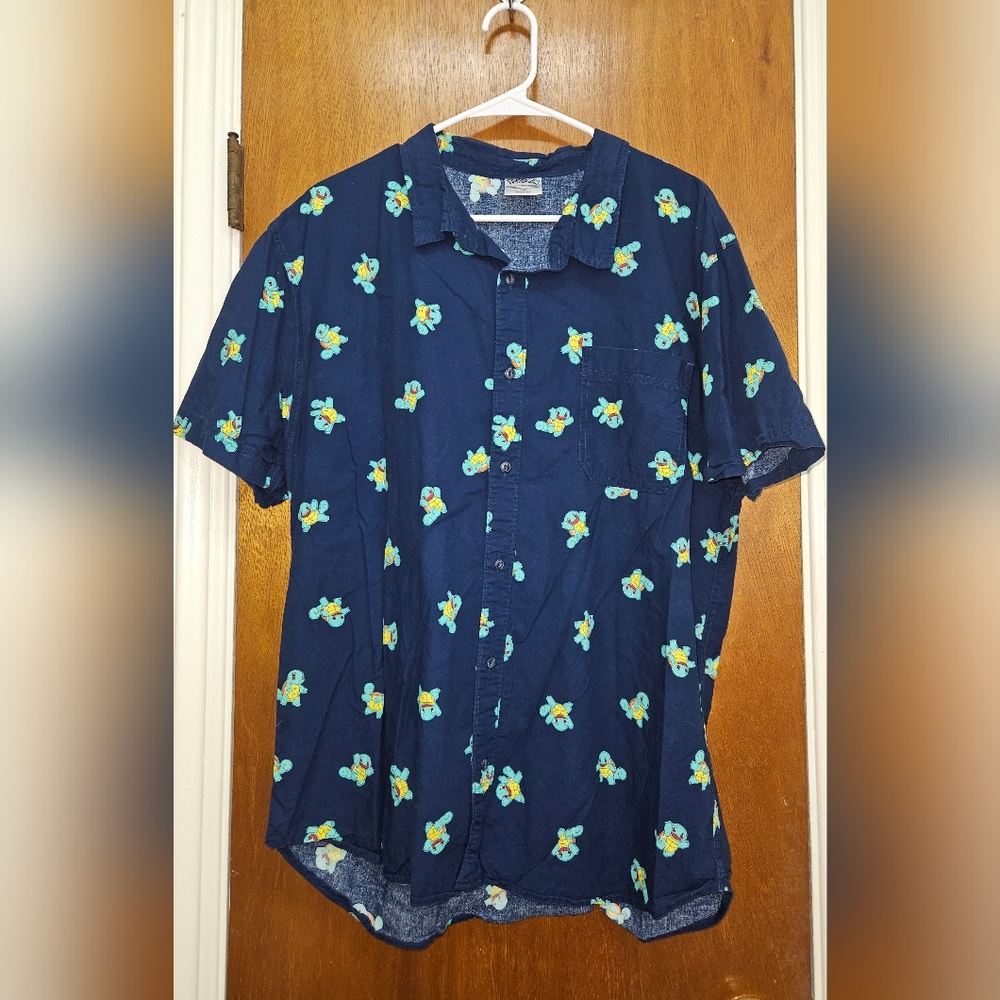 Pokemon Navy Blue Squirtle Men's Shirt Size 2XL
